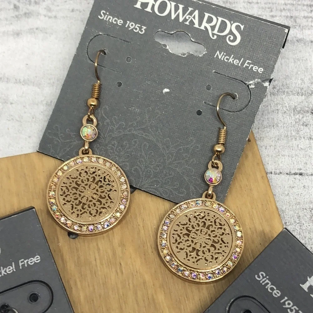 NWT Bundle lot 3 Howards Clover and Medallion Dressy Statement Dangle Earrings.